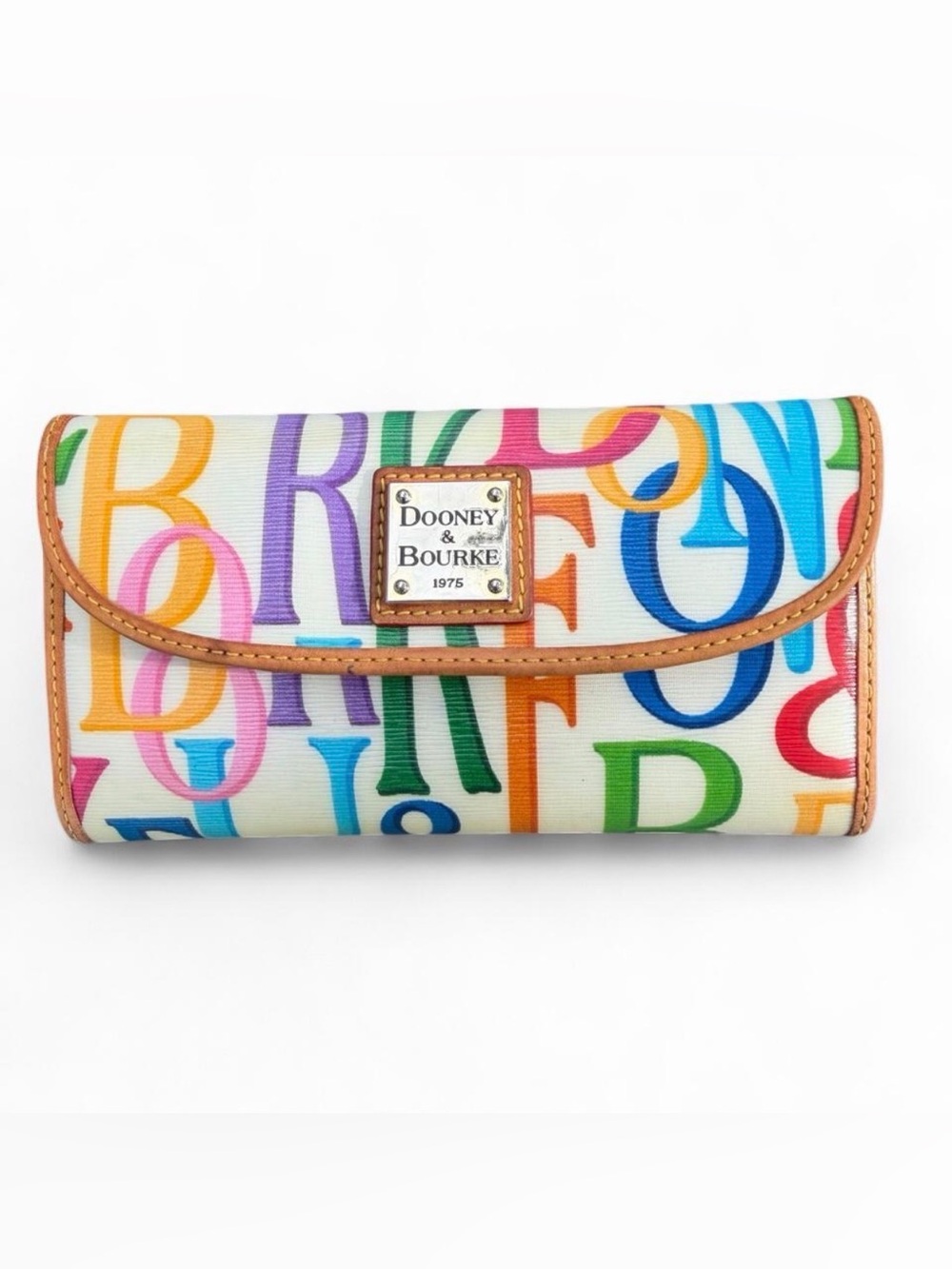 Dooney & Bourke Signature Retro Grafica Continental Wallet with Vachetta Trim